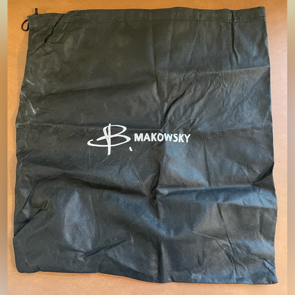 B. Makowsky dust bag, like new, black.  Large- 19” x 21”
